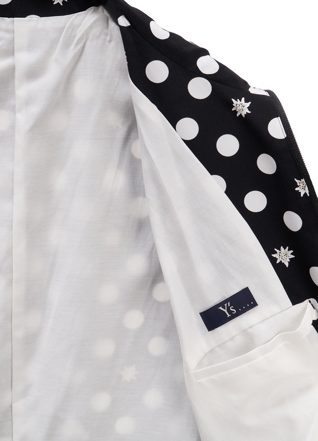 DOT FLOWER PRINT STAND COLLAR JACKET
