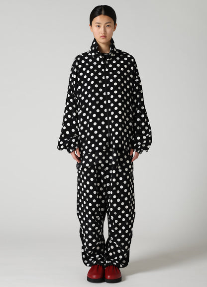DOT FLOWER PRINT STAND COLLAR JACKET
