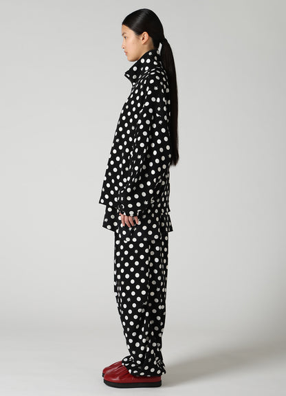 DOT FLOWER PRINT STAND COLLAR JACKET