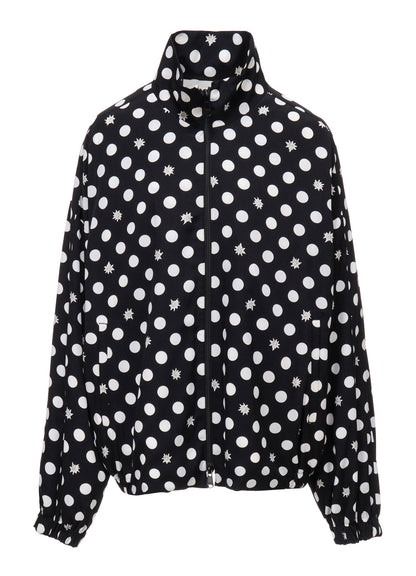 DOT FLOWER PRINT STAND COLLAR JACKET