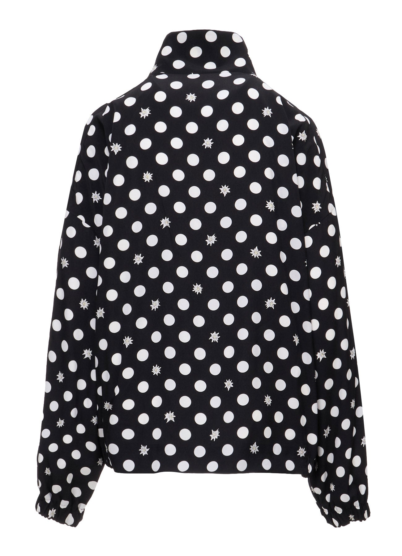 DOT FLOWER PRINT STAND COLLAR JACKET