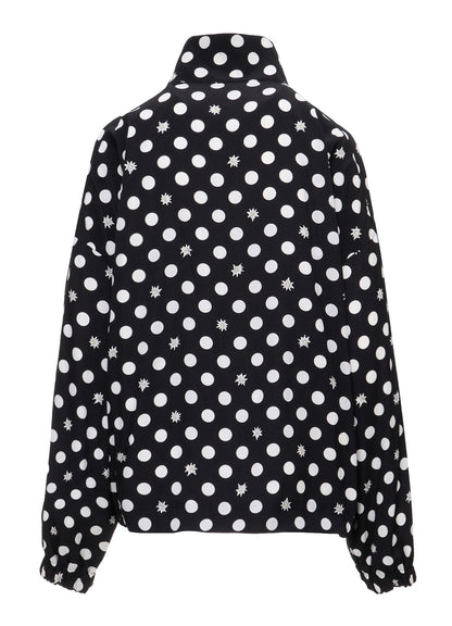 DOT FLOWER PRINT STAND COLLAR JACKET