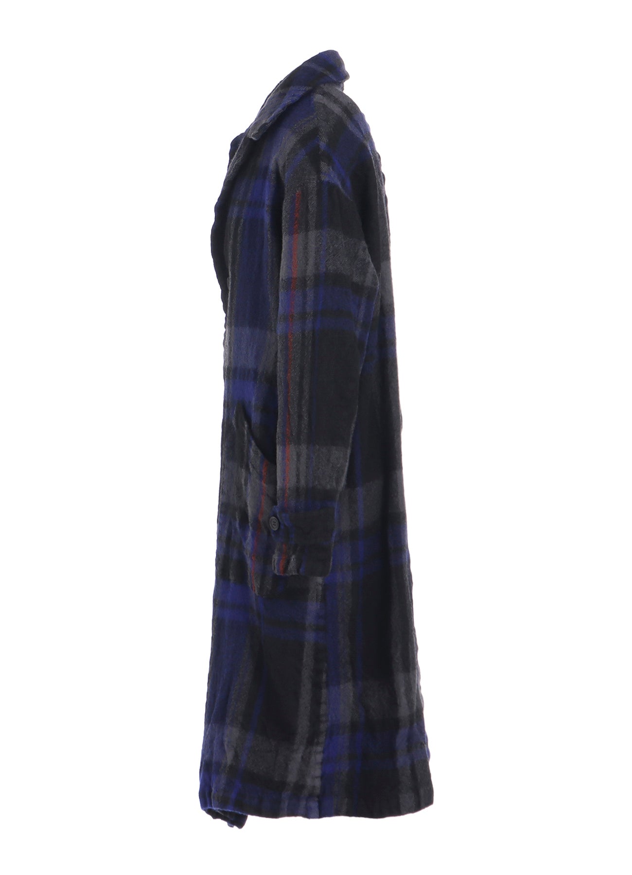 MILLED WOOL PLAID COAT