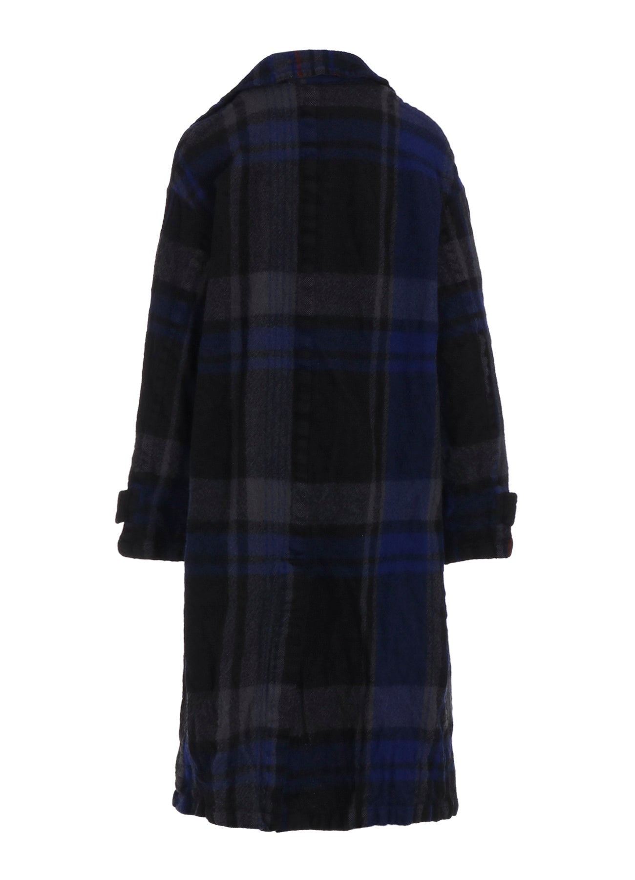 MILLED WOOL PLAID COAT