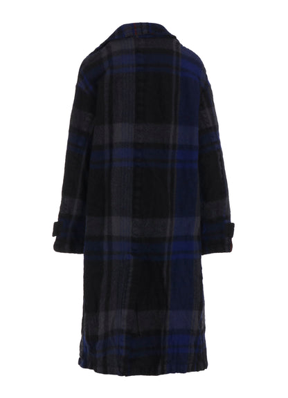 MILLED WOOL PLAID COAT