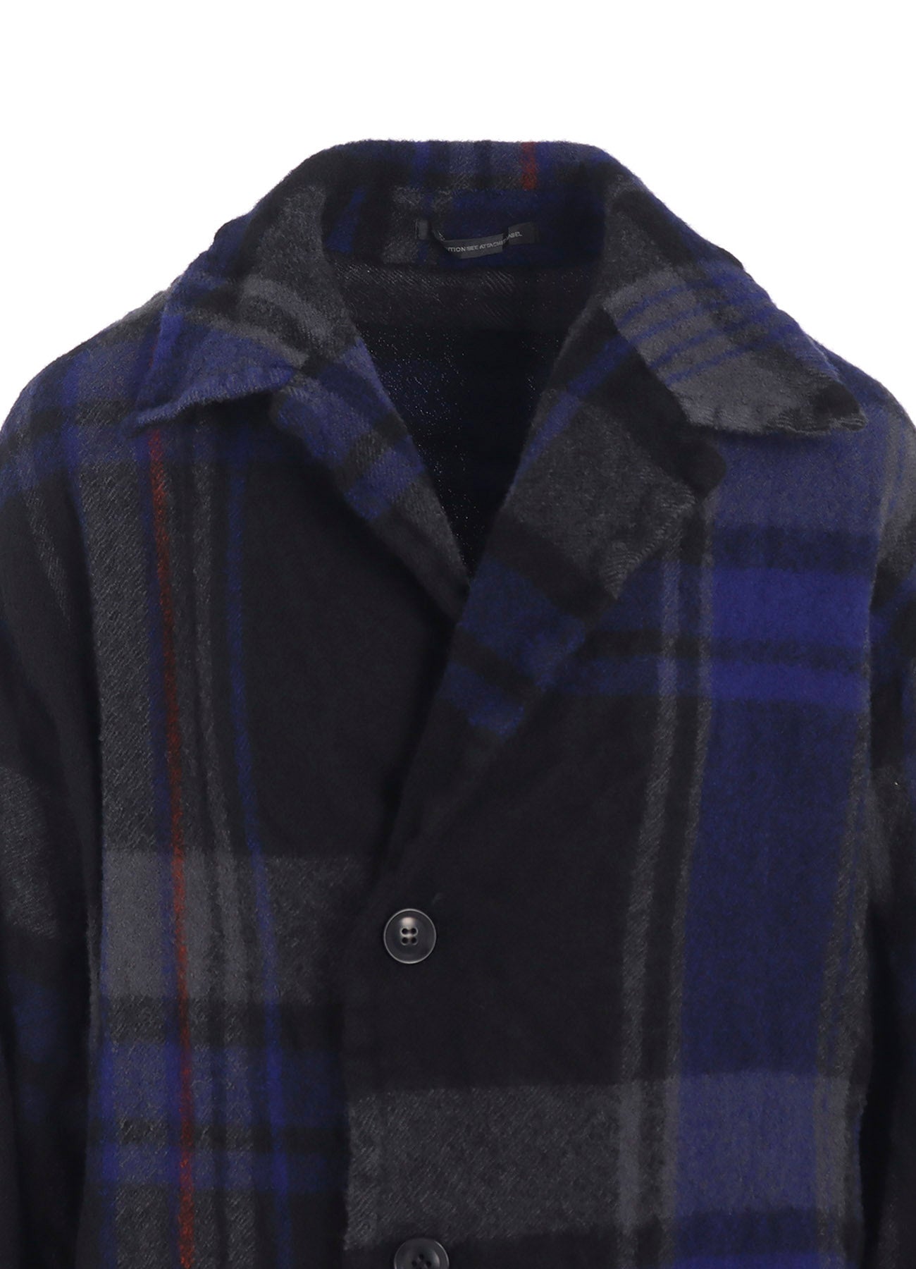 MILLED WOOL PLAID COAT