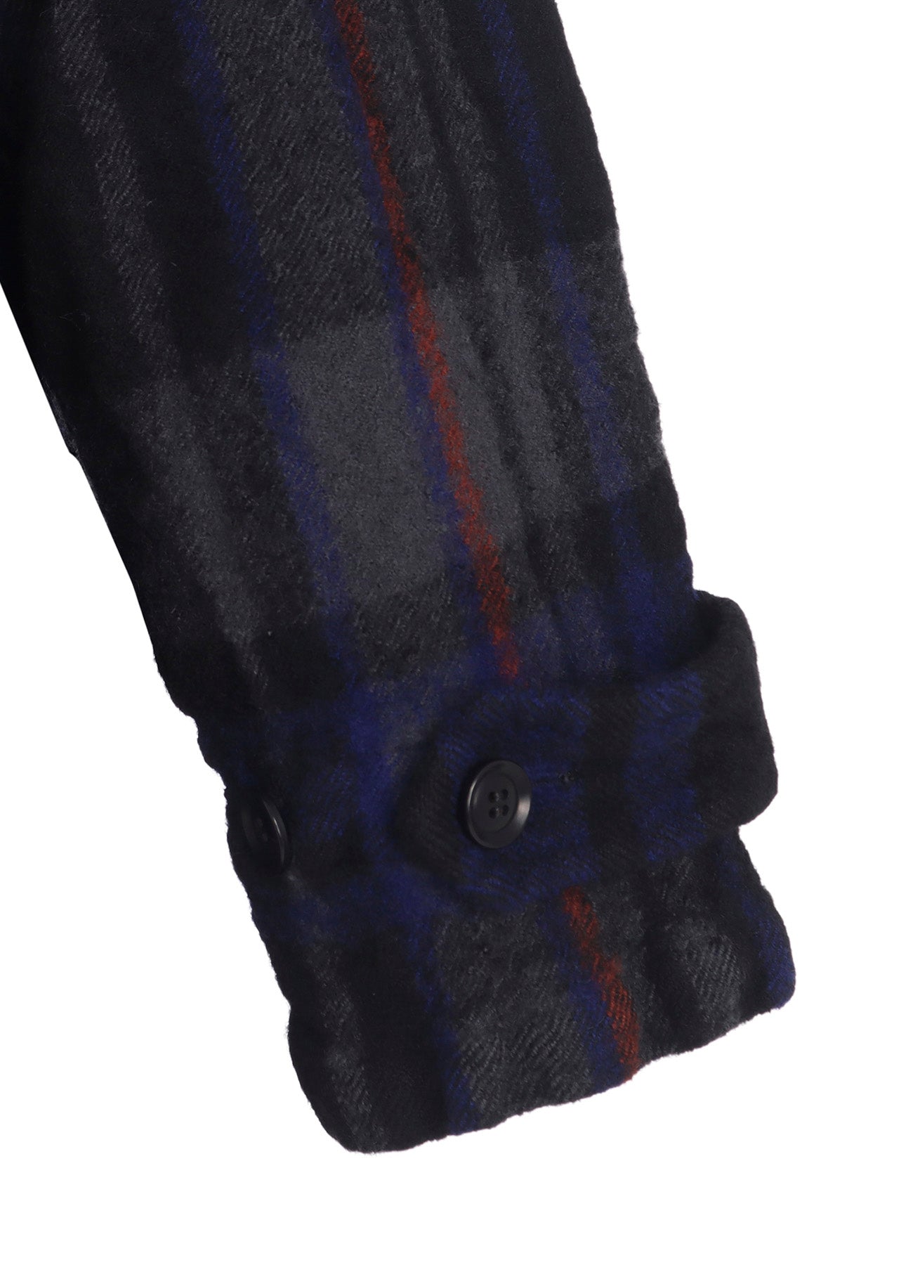 MILLED WOOL PLAID COAT