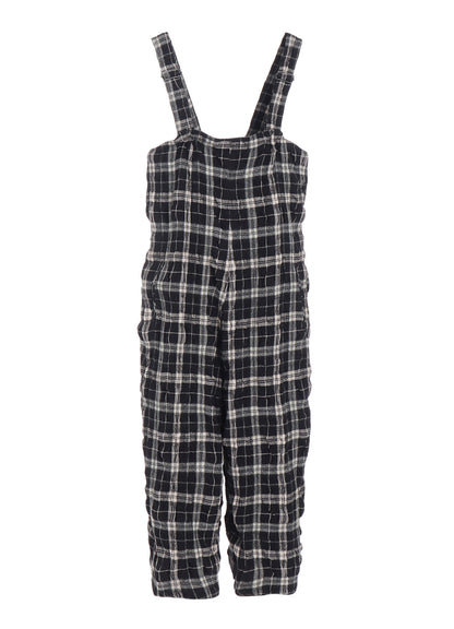 MILLED WOOL COTTON PLAID DRESS