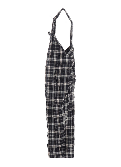 MILLED WOOL COTTON PLAID DRESS