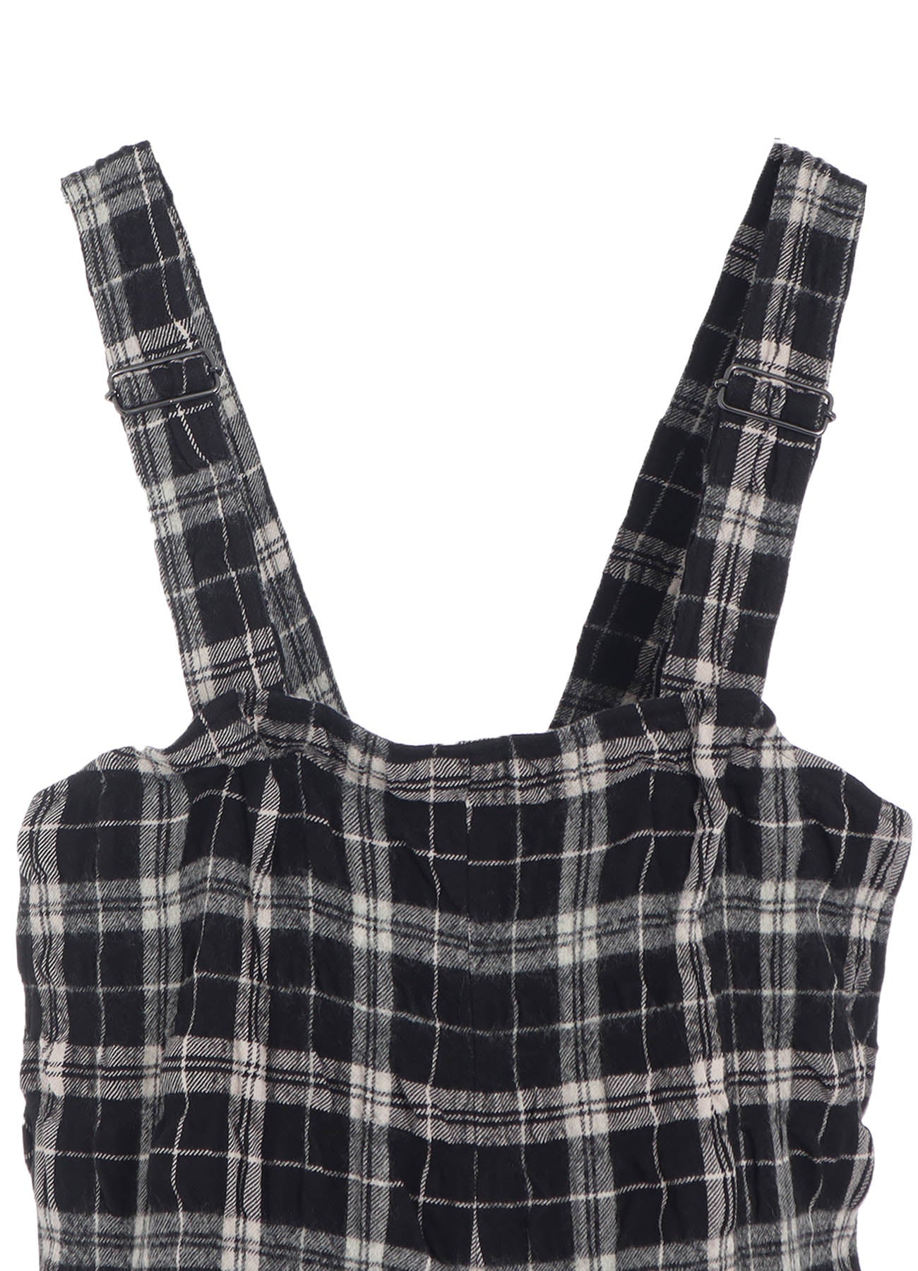 MILLED WOOL COTTON PLAID DRESS