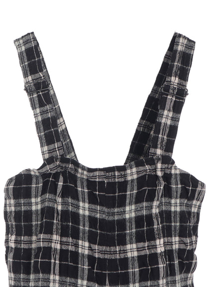 MILLED WOOL COTTON PLAID DRESS