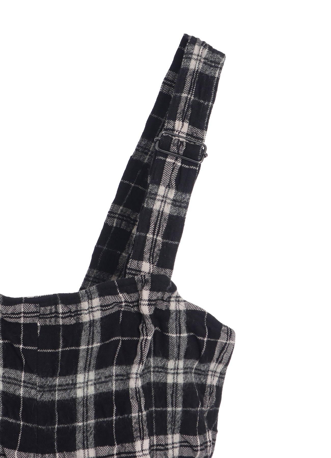 MILLED WOOL COTTON PLAID DRESS