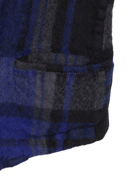 MILLED WOOL PLAID JACKET