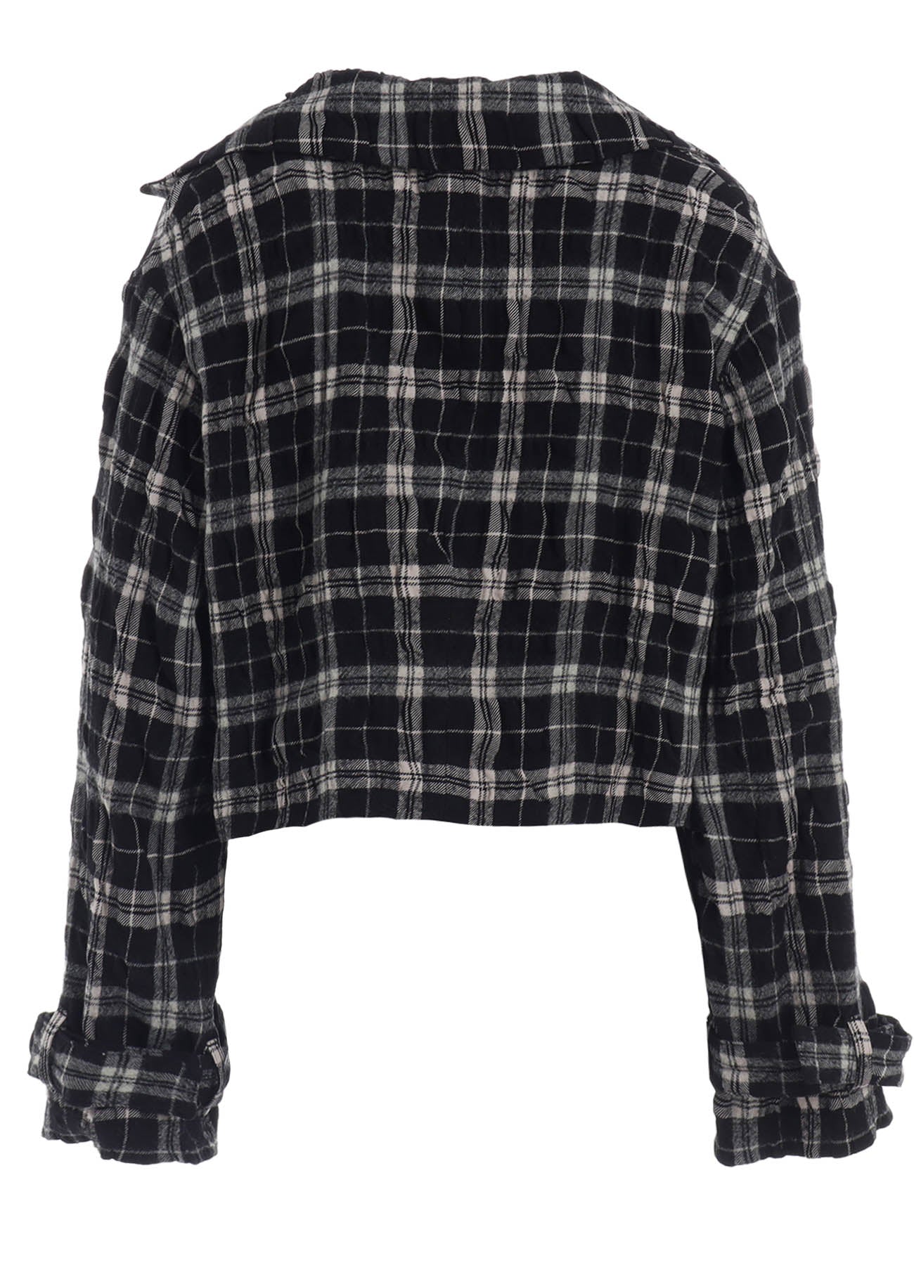 MILLED WOOL COTTON PLAID JACKET