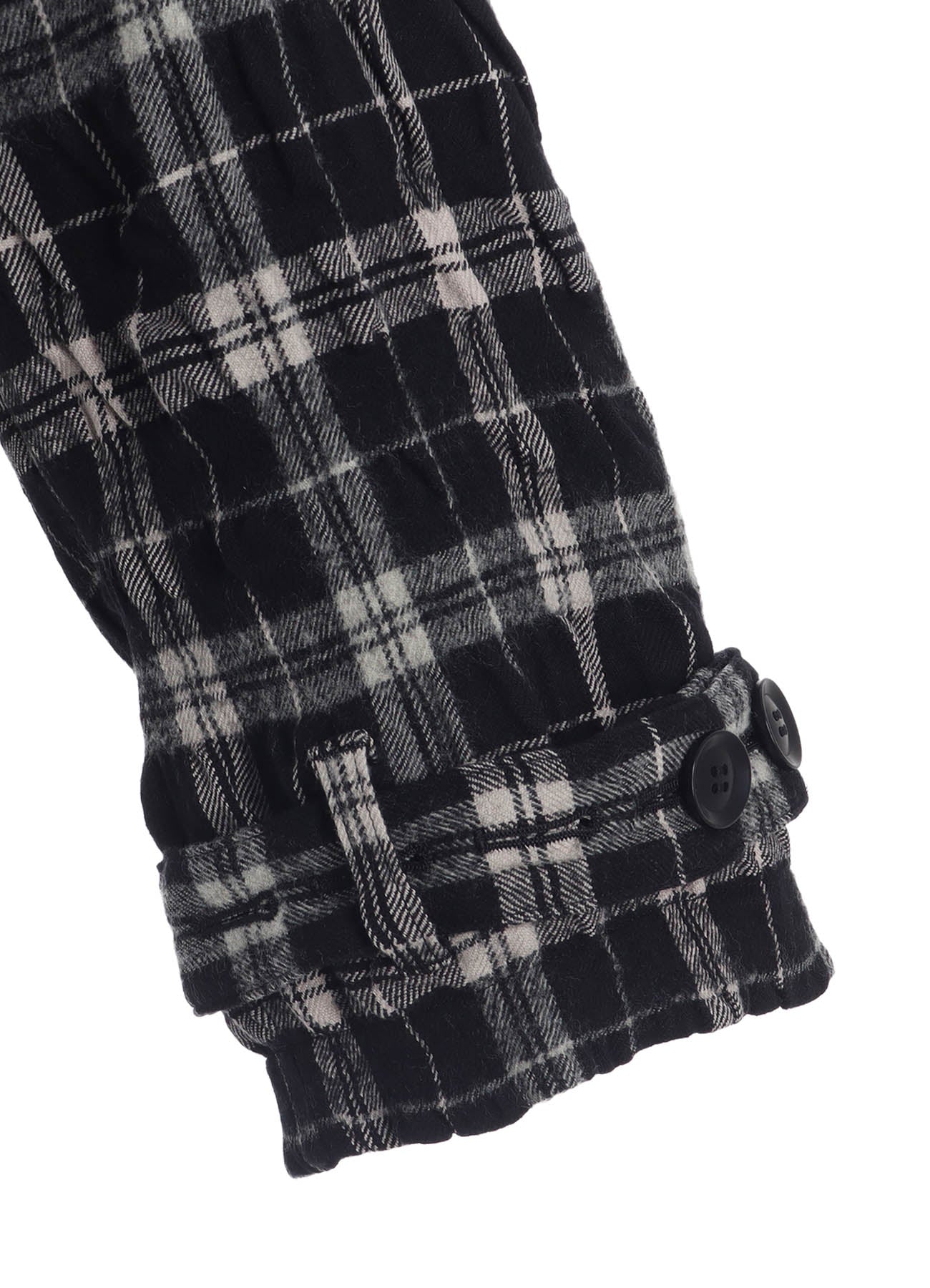MILLED WOOL COTTON PLAID JACKET