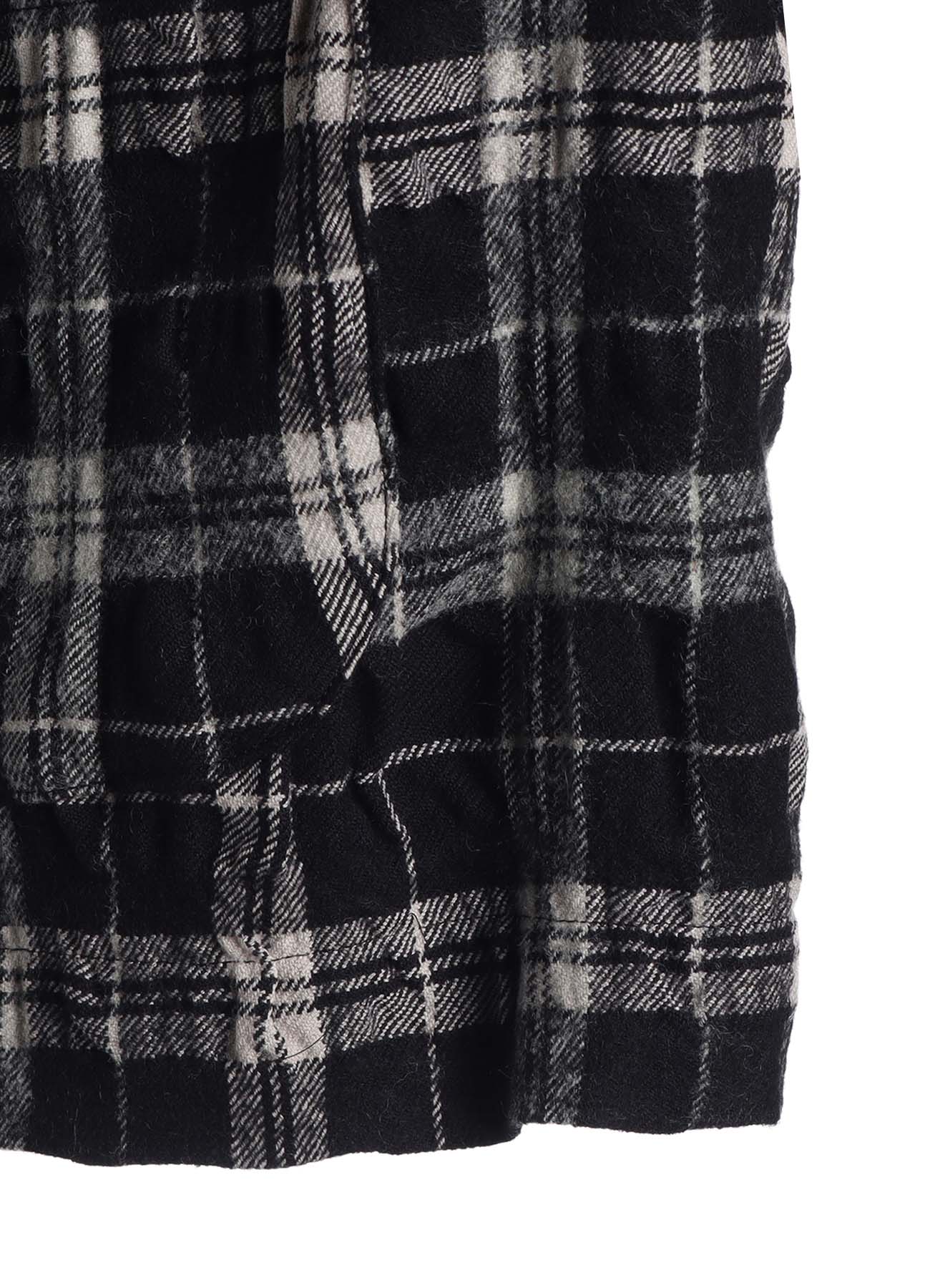 MILLED WOOL COTTON PLAID JACKET