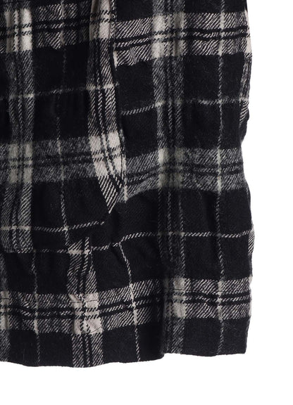 MILLED WOOL COTTON PLAID JACKET