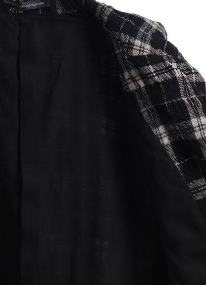 MILLED WOOL COTTON PLAID JACKET
