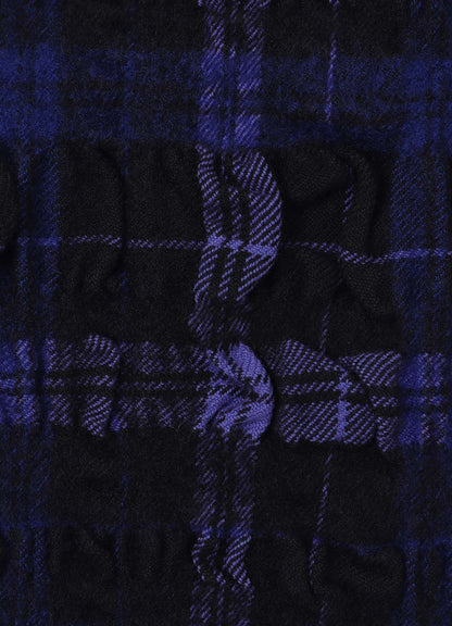 MILLED WOOL COTTON PLAID STOLE