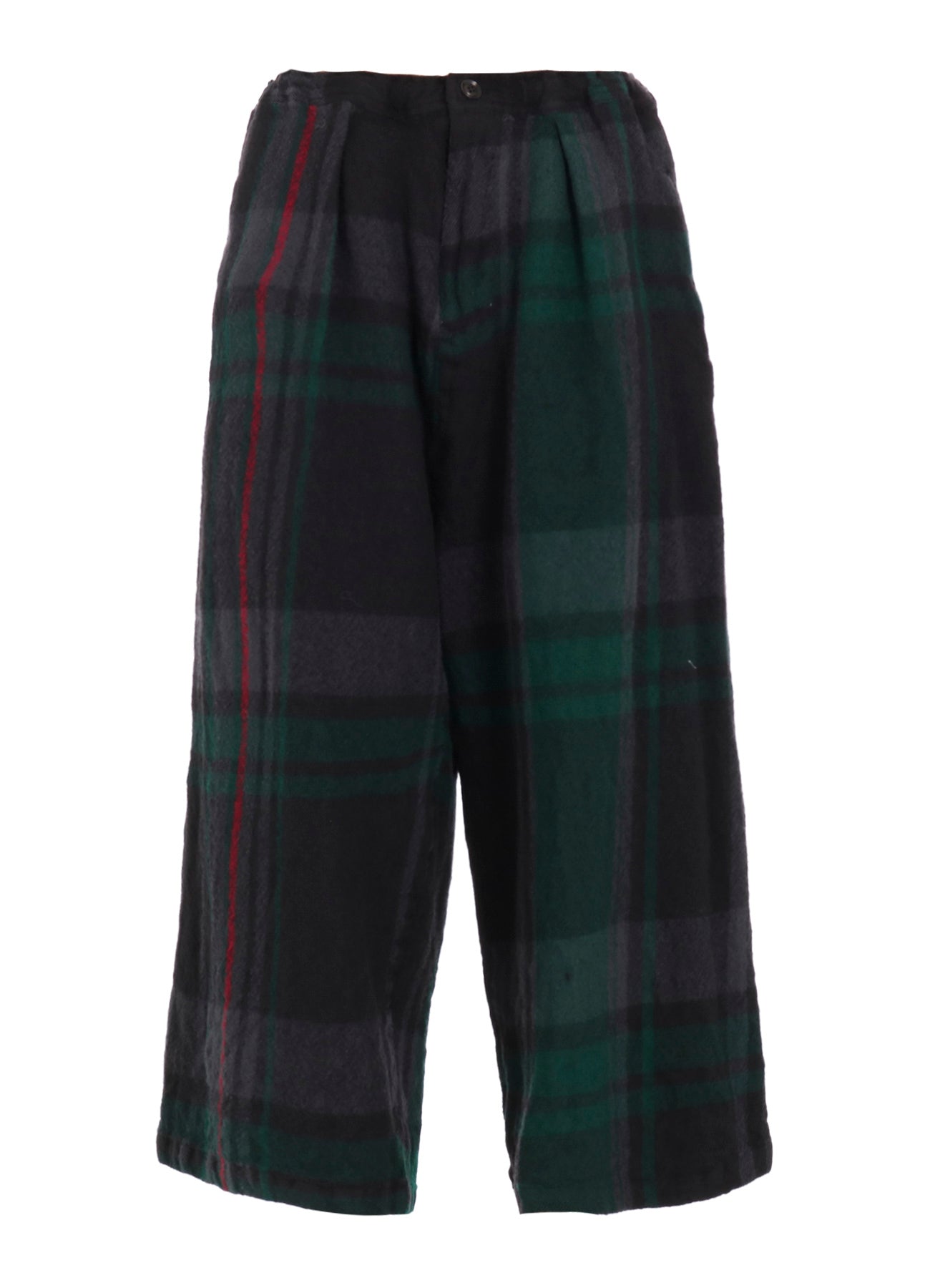 MILLED WOOL PLAID PANTS
