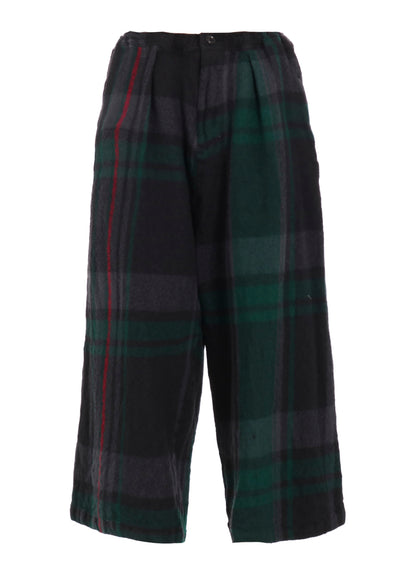 MILLED WOOL PLAID PANTS