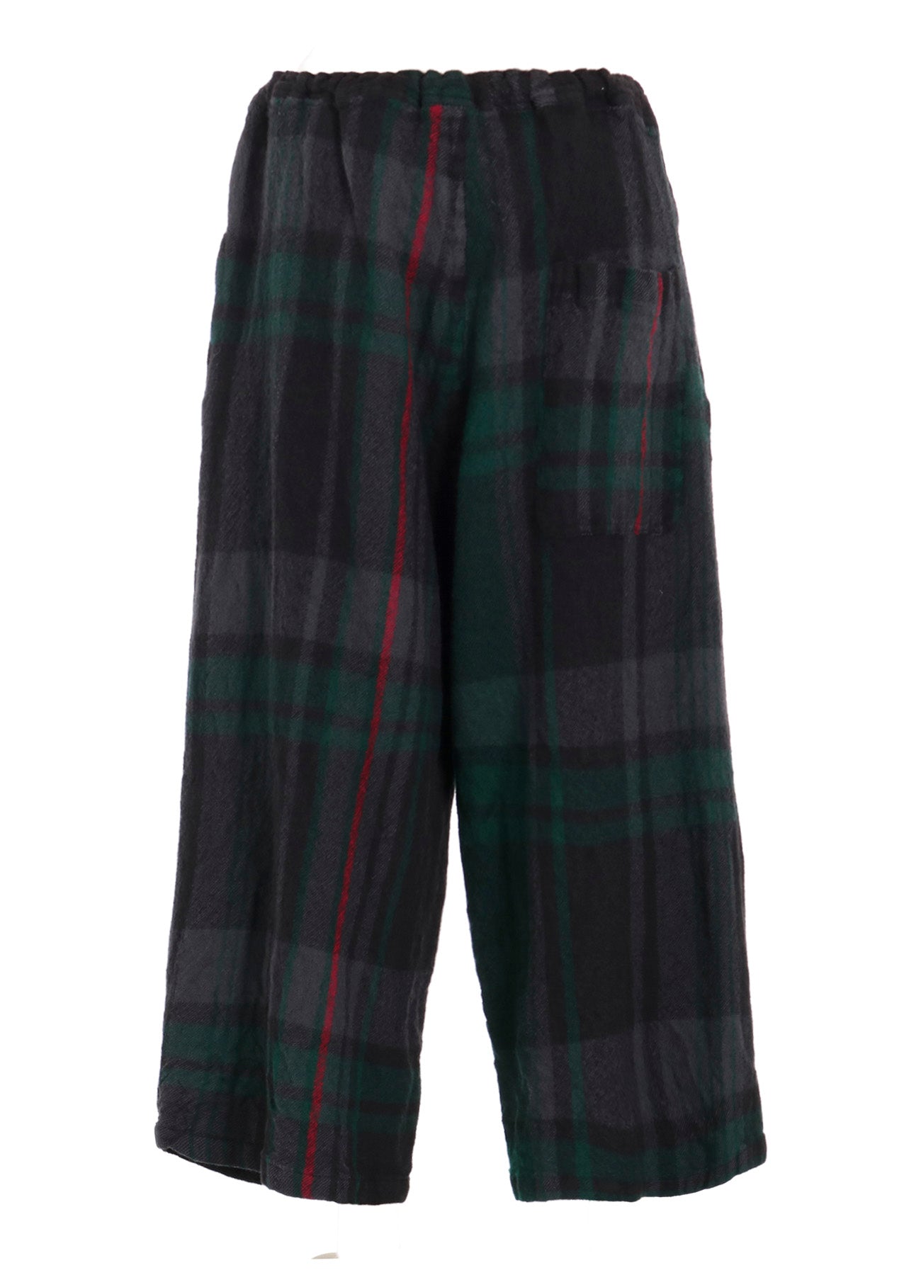 MILLED WOOL PLAID PANTS