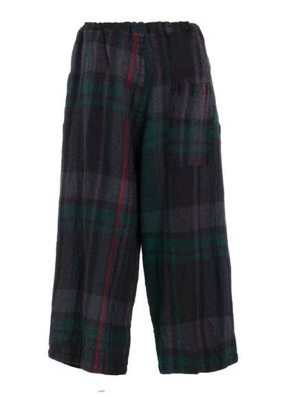 MILLED WOOL PLAID PANTS