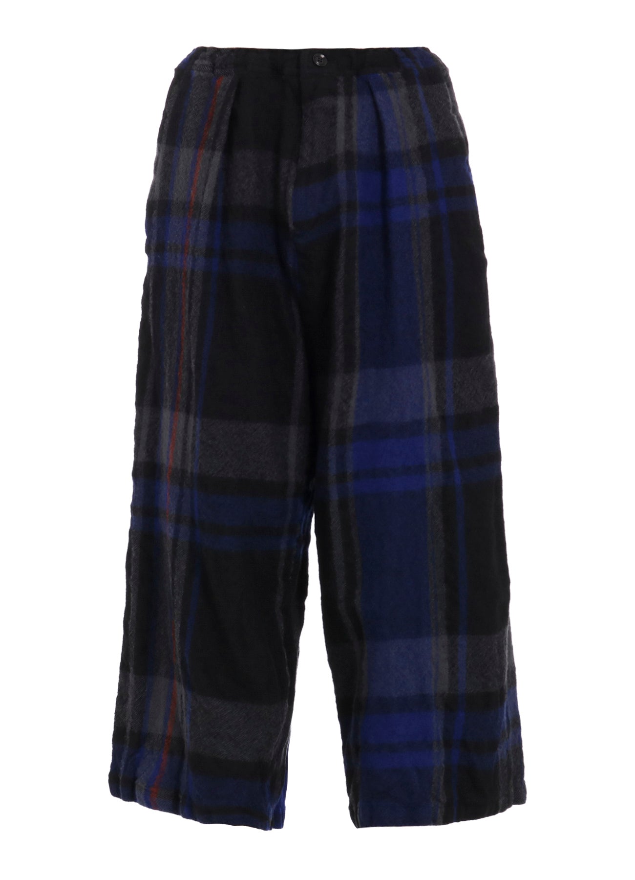 MILLED WOOL PLAID PANTS