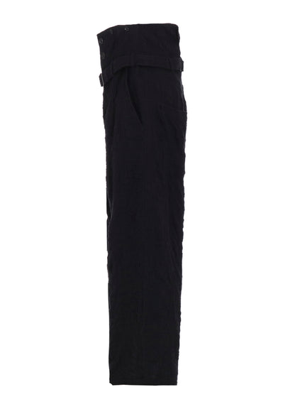 MILLED COTTON WOOL PLAID PANTS