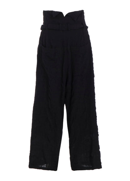 MILLED COTTON WOOL PLAID PANTS