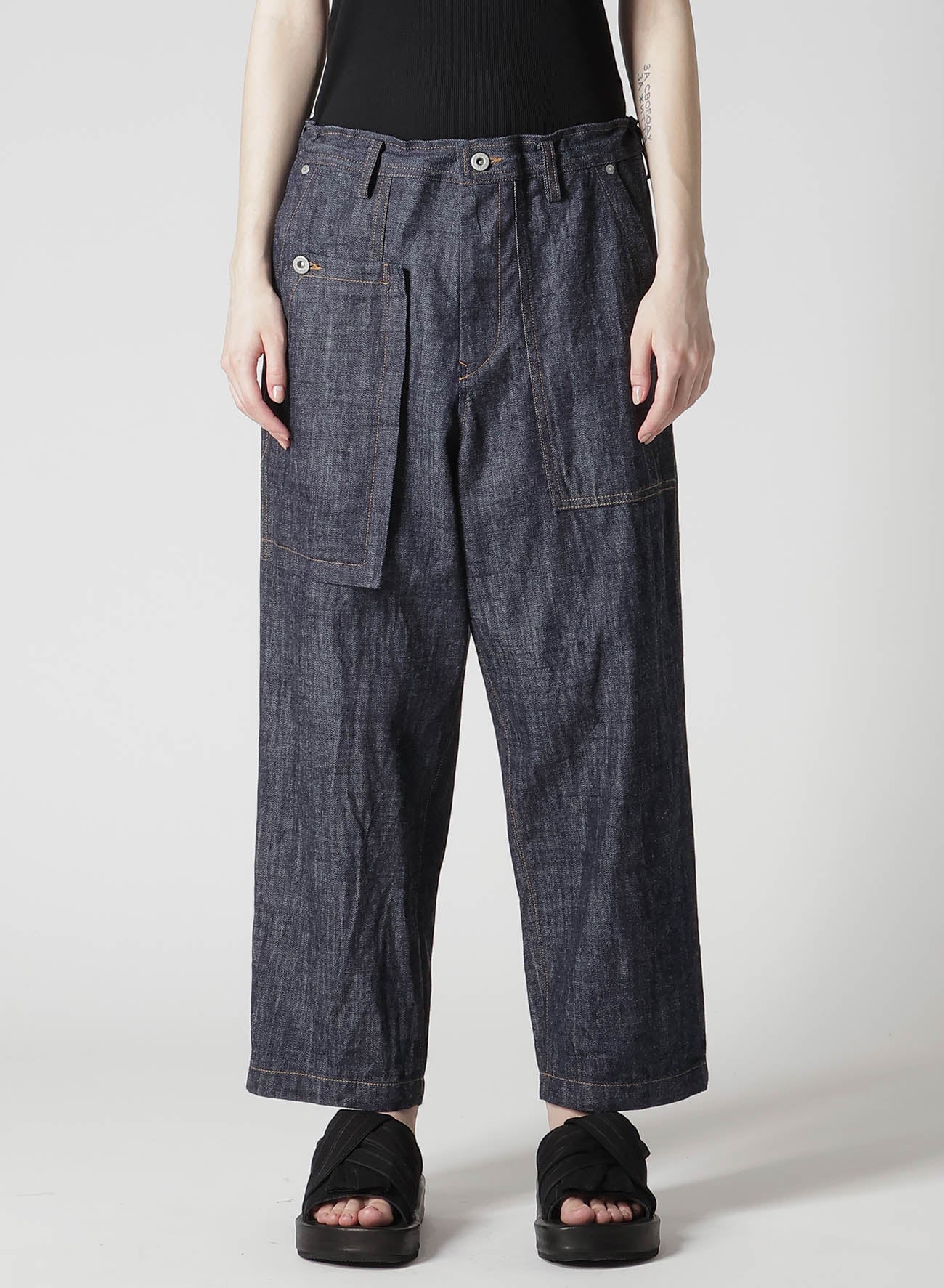 80OZ DENIM PATCHED-POCKET PANTS – THE SHOP YOHJI YAMAMOTO