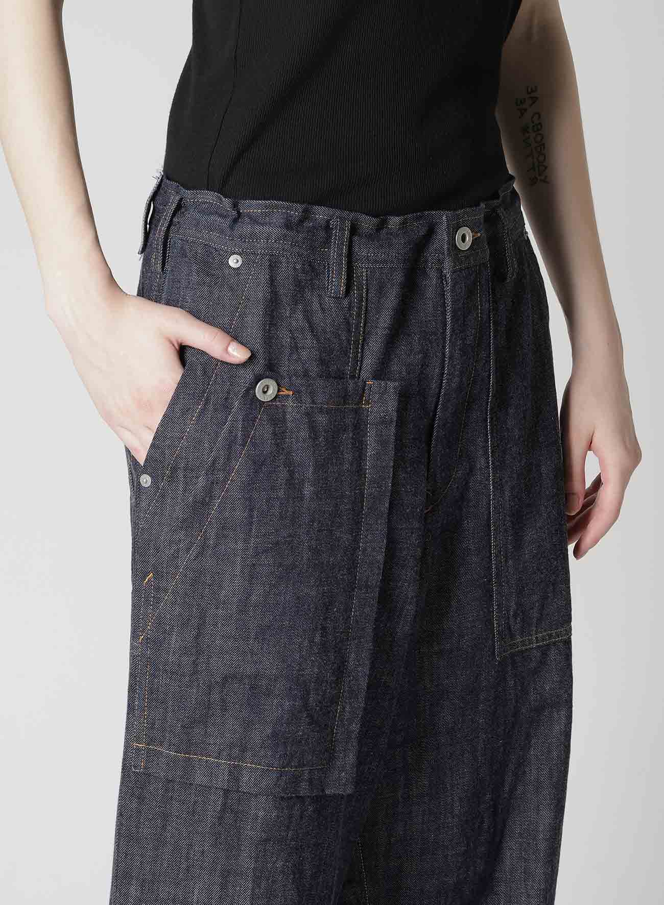 80OZ DENIM PATCHED-POCKET PANTS