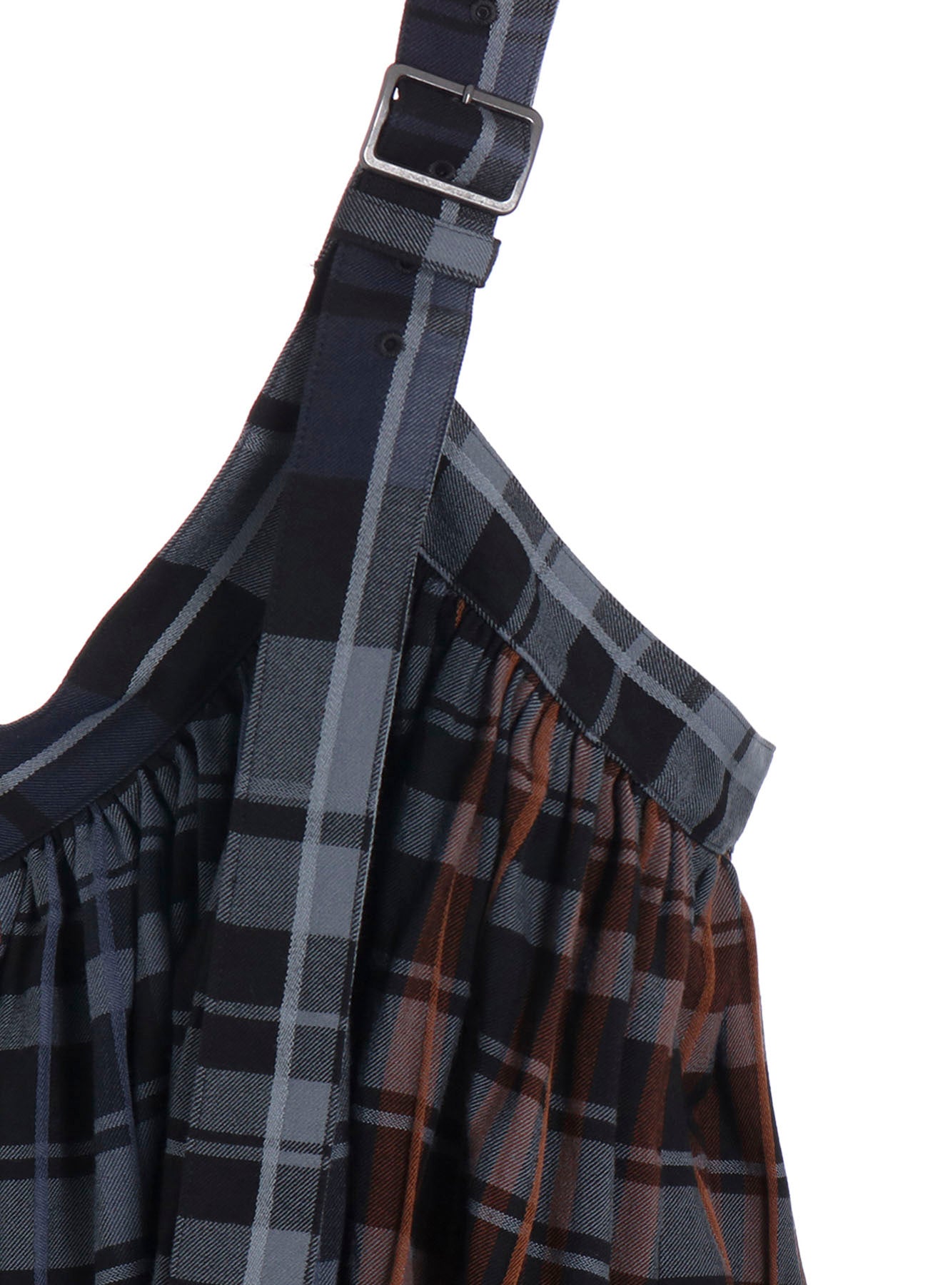 WOOL BLEND PLAID SKIRT