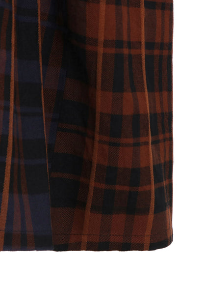 WOOL BLEND PLAID SKIRT