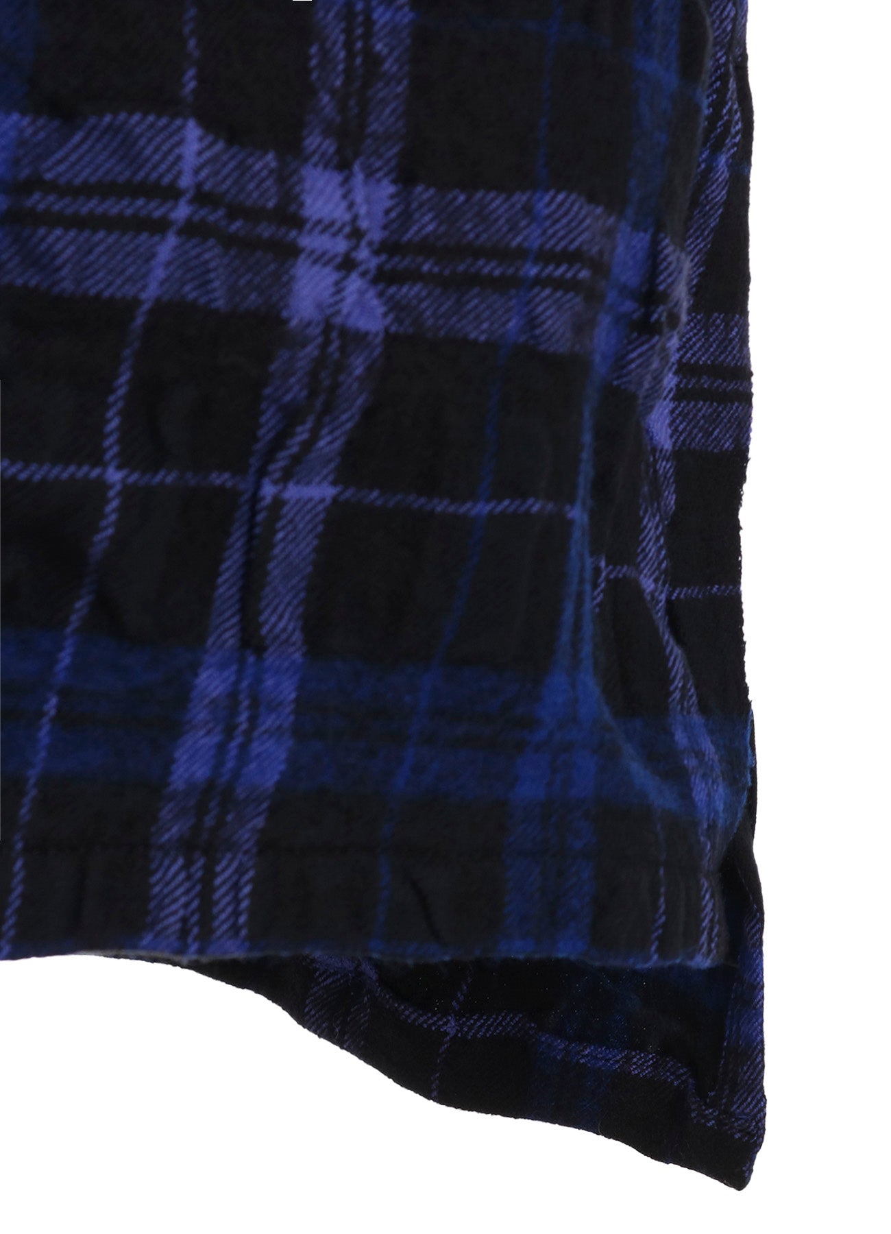 MILLED WOOL COTTON PLAID SKIRT
