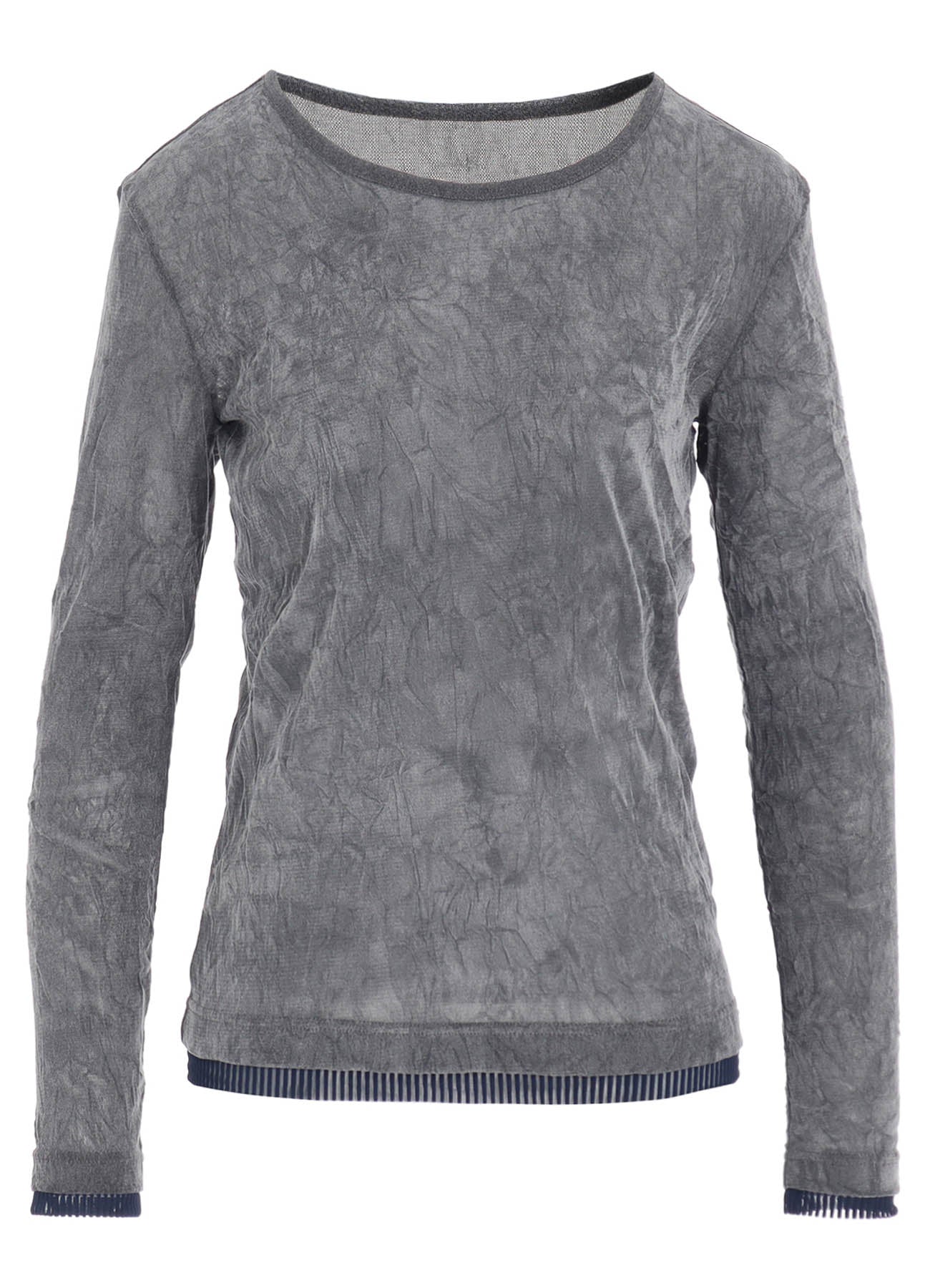 FLOCKED TULLE ROUND NECK T