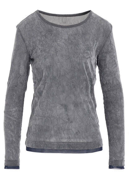 FLOCKED TULLE ROUND NECK T