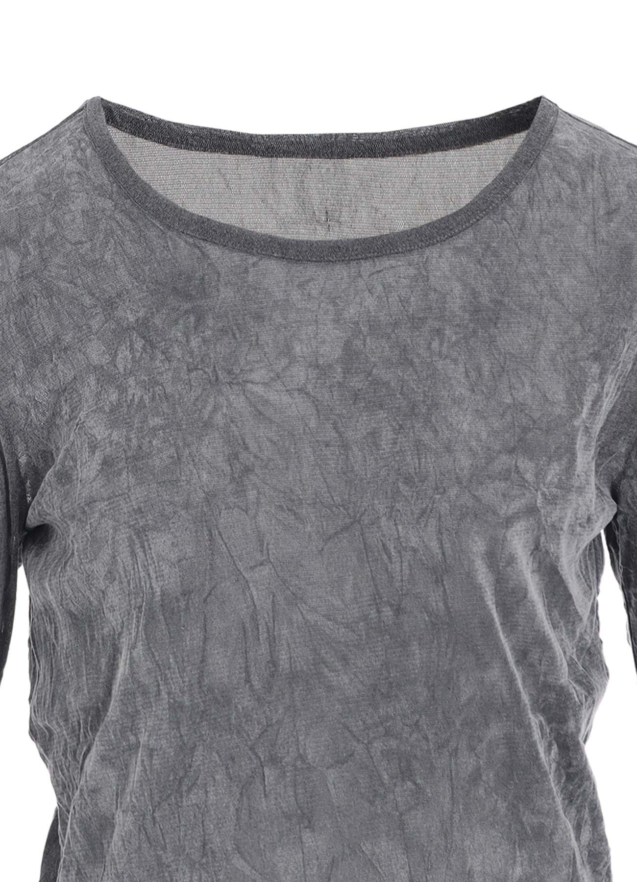 FLOCKED TULLE ROUND NECK T