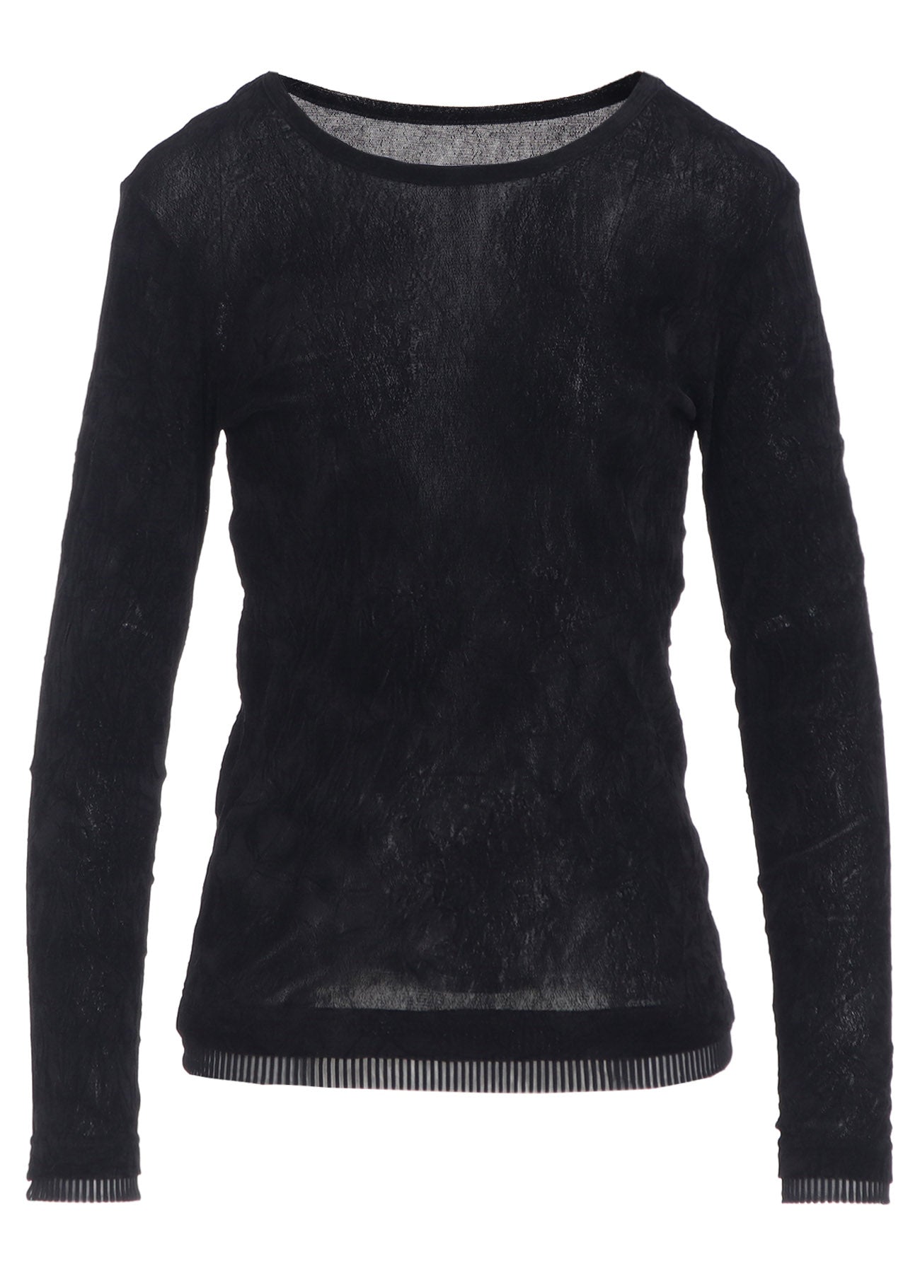 FLOCKED TULLE ROUND NECK T