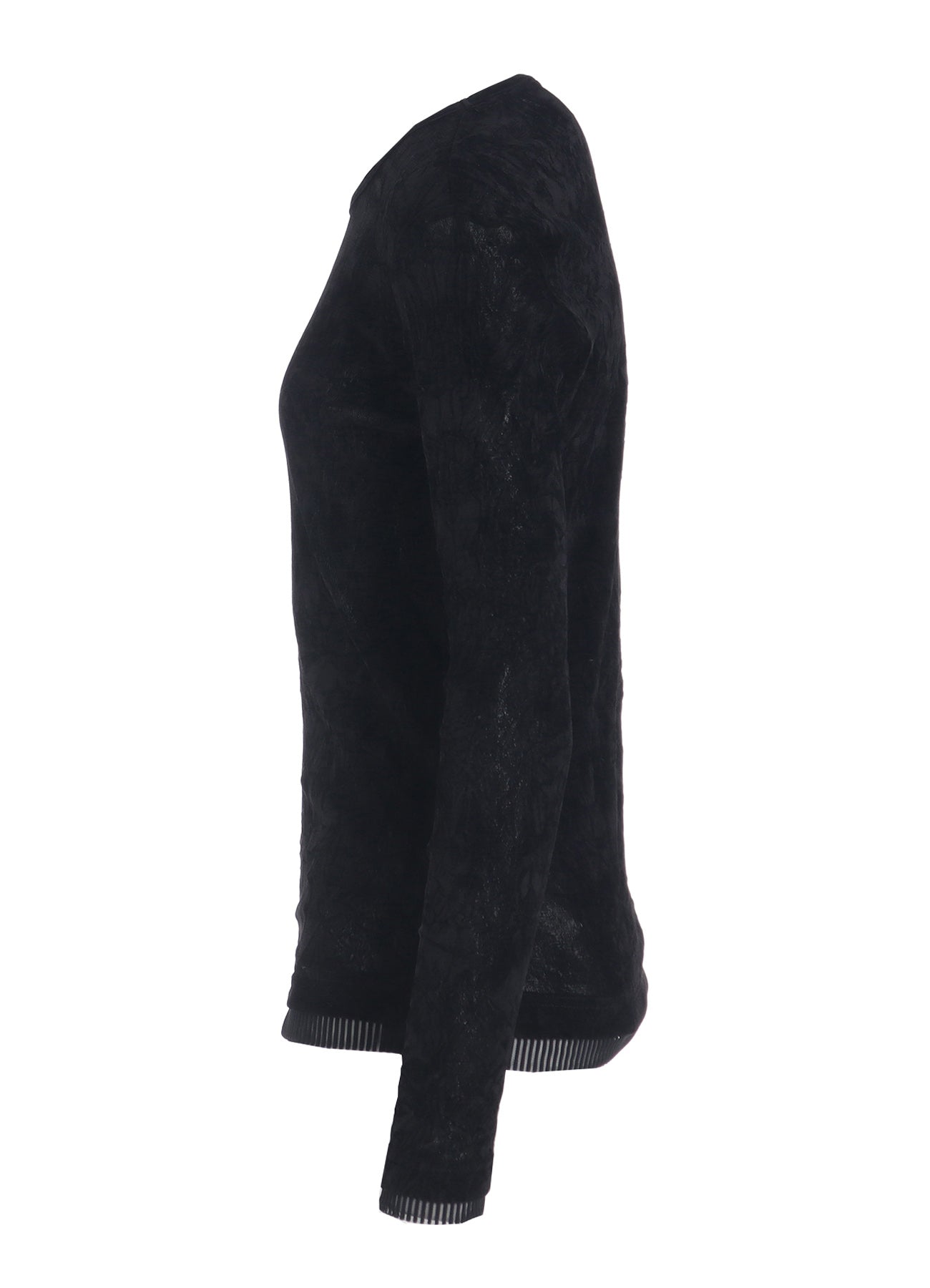 FLOCKED TULLE ROUND NECK T