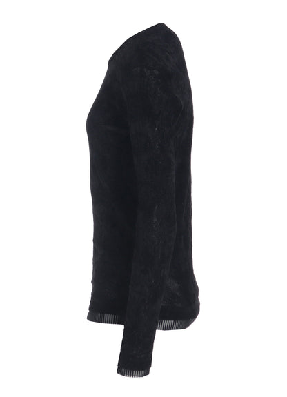 FLOCKED TULLE ROUND NECK T