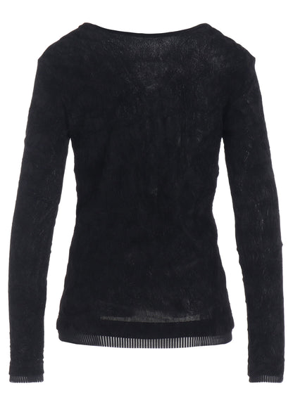 FLOCKED TULLE ROUND NECK T