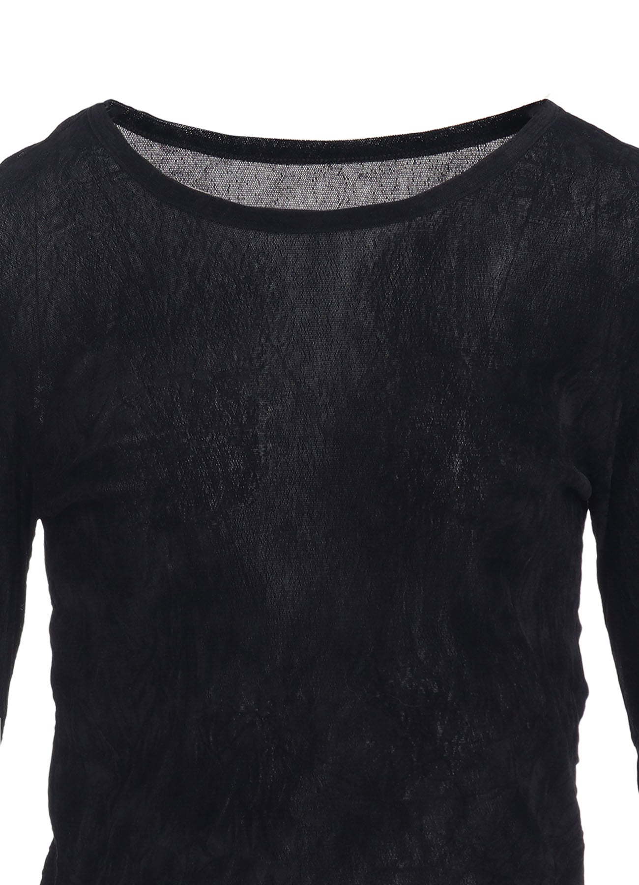 FLOCKED TULLE ROUND NECK T