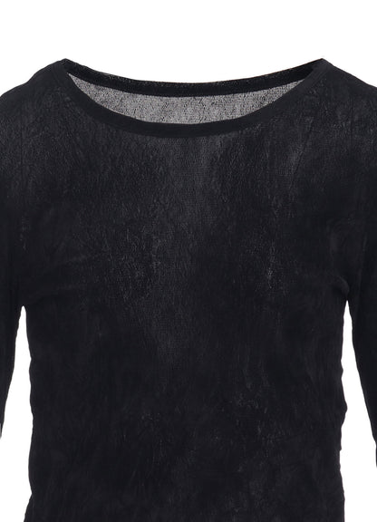 FLOCKED TULLE ROUND NECK T