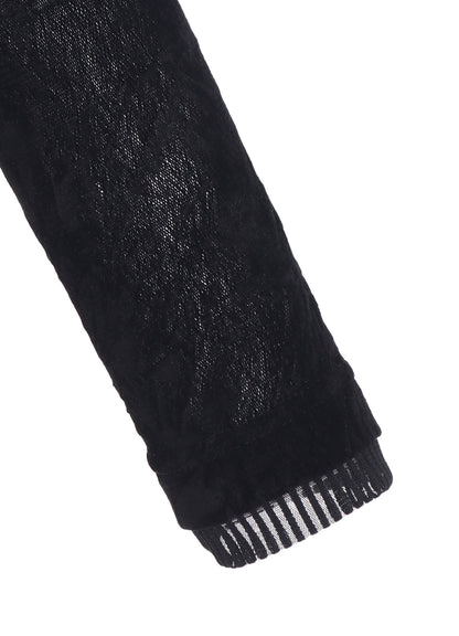 FLOCKED TULLE ROUND NECK T