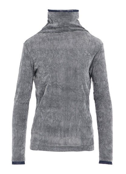 FLOCKED TULLE HIGH NECK T