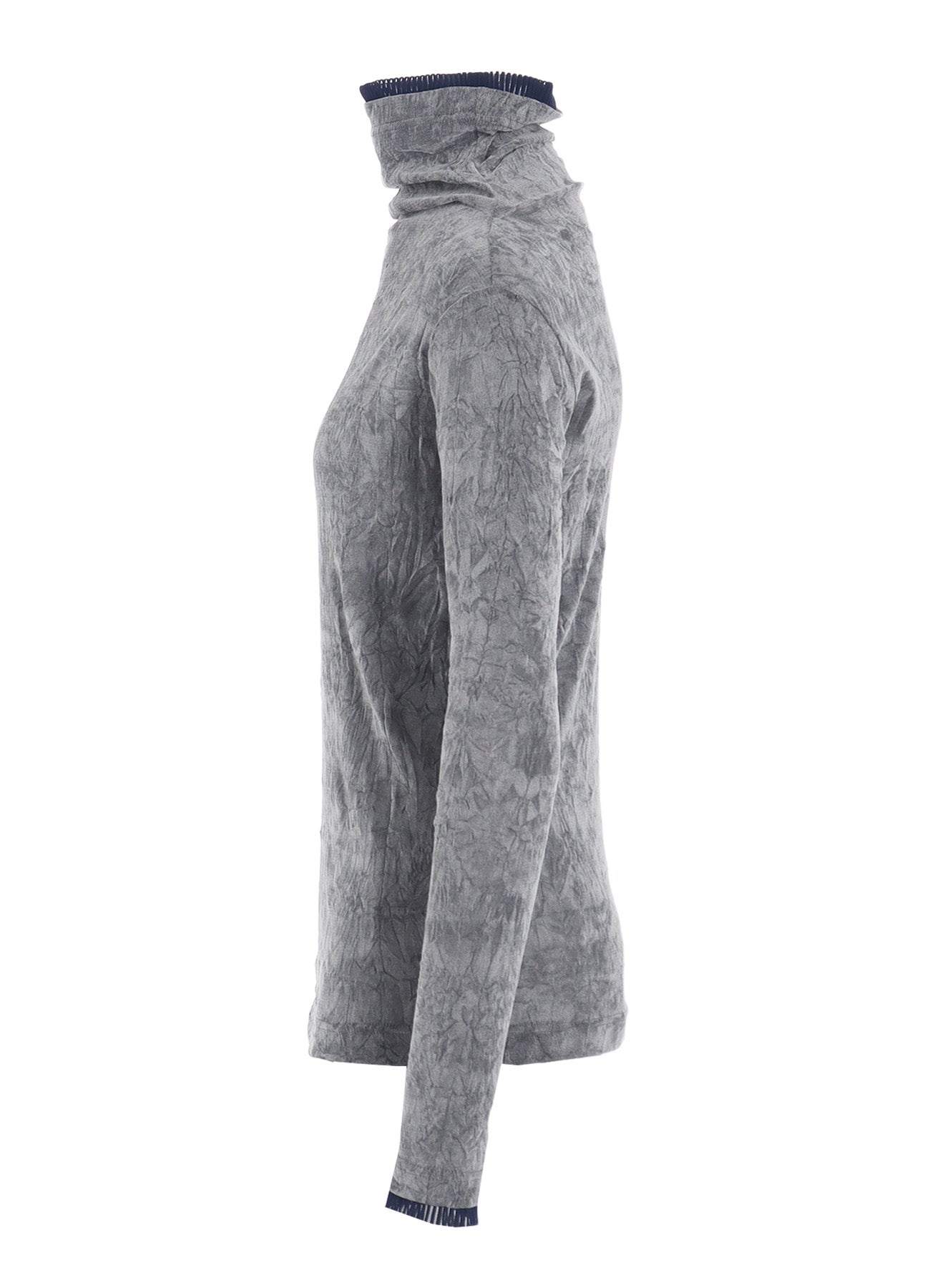 FLOCKED TULLE HIGH NECK T