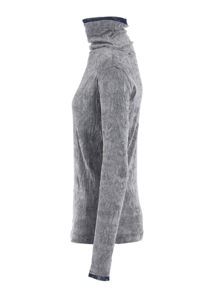 FLOCKED TULLE HIGH NECK T