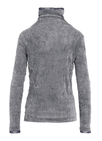 FLOCKED TULLE HIGH NECK T