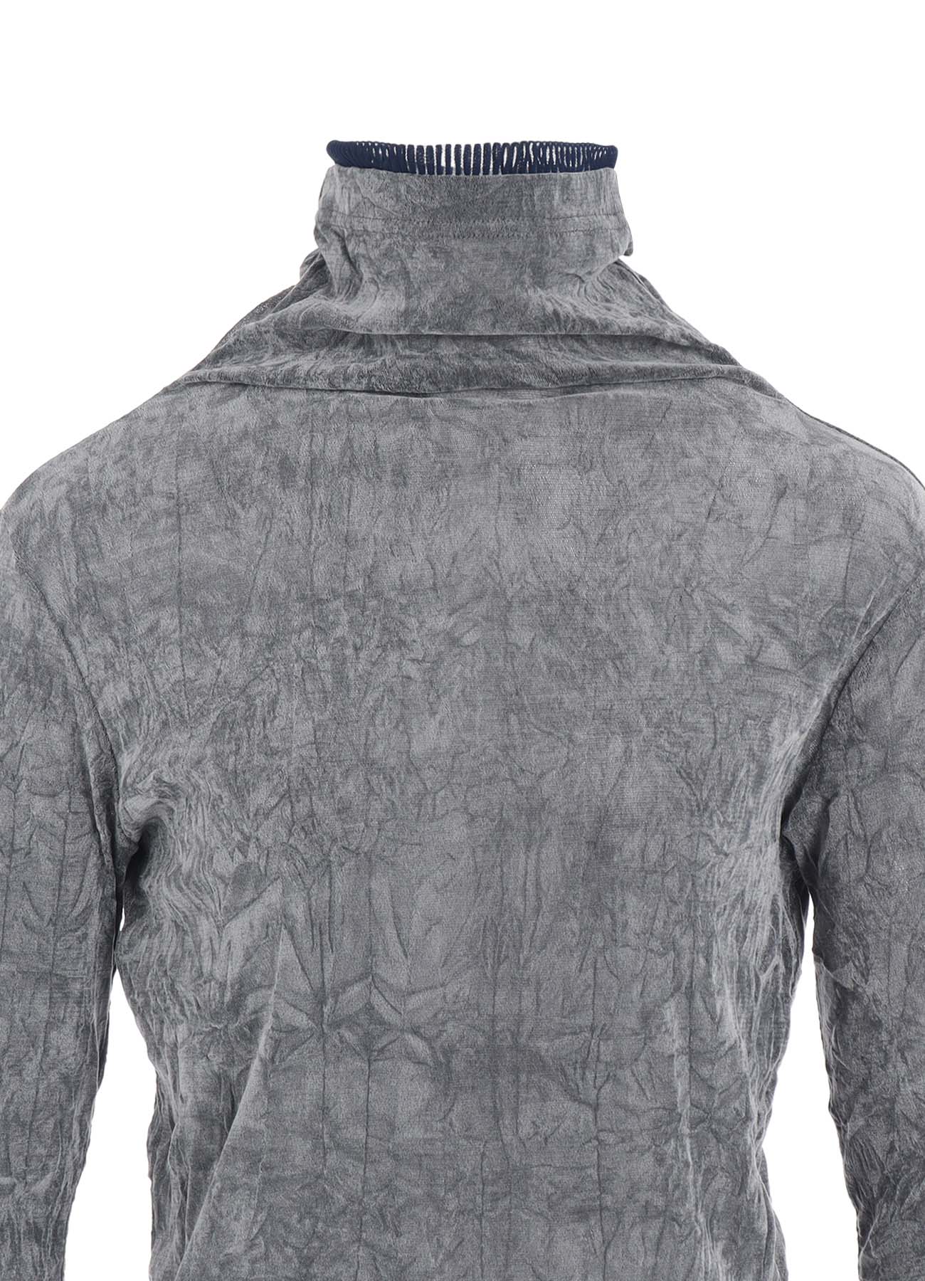 FLOCKED TULLE HIGH NECK T